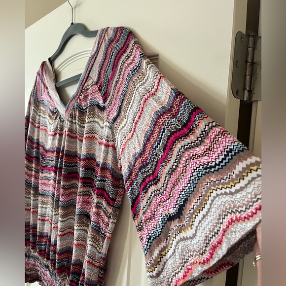 American Rag Rayon Multicolor Striped Women's Blouse Size Medium - Picture 4 of 15